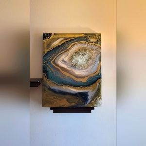Original geode inspired wall art,  signed and  ready to hang!